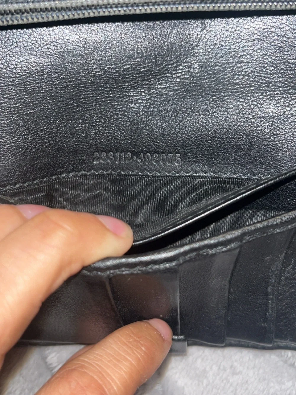Gucci Black Embossed GG Continental Wallet & comes w/ 1 free mini red GG wallet